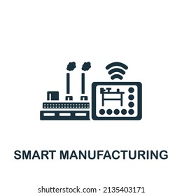 Smart Manufacturing Icon. Monochrome Simple Icon For Templates, Web Design And Infographics