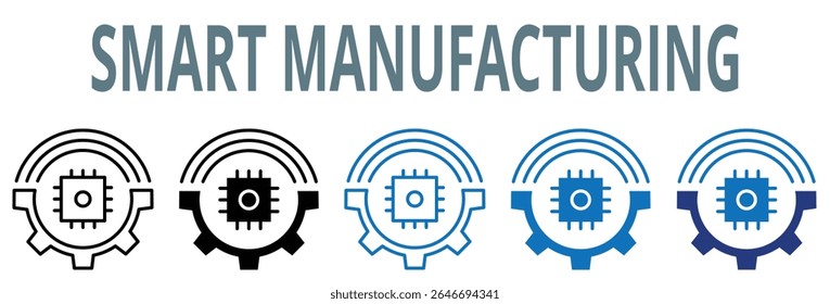 smart manufacturing, icon, vector, illustration, global, manufacturing, smart, improvement, digital, automated, connected