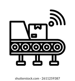 Smart Manufacturing Line Vector Illustration On White Background.