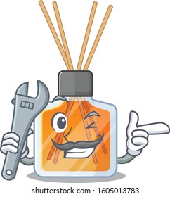 Smart Mechanic air freshener sticks cartoon character design