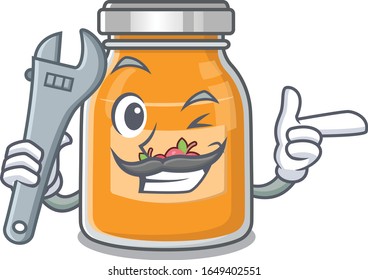 Smart Mechanic apple jam cartoon character design