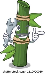 Smart Mechanic bamboo cartoon with character design