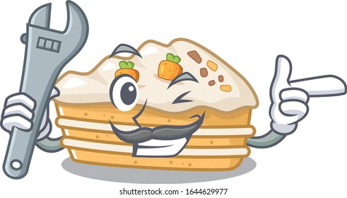 Smart Mechanic carrot cake cartoon character design