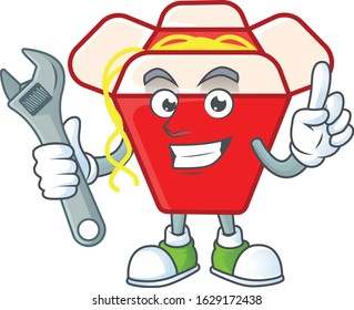 Smart Mechanic chinese box noodle cartoon character design