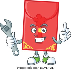 Smart Mechanic chinese envelope cartoon character design