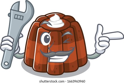 Smart Mechanic chocolate pudding cartoon character design