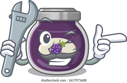 Smart Mechanic grape jam cartoon character design