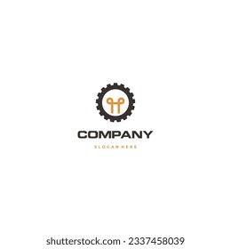 smart mechanic logo design on isolated background