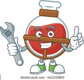 Smart Mechanic red potion cartoon character design