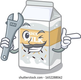 Smart Mechanic Rice milk cartoon character design