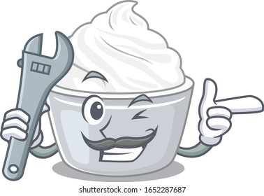 Smart Mechanic sour cream cartoon character design