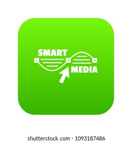 Smart media icon green vector isolated on white background