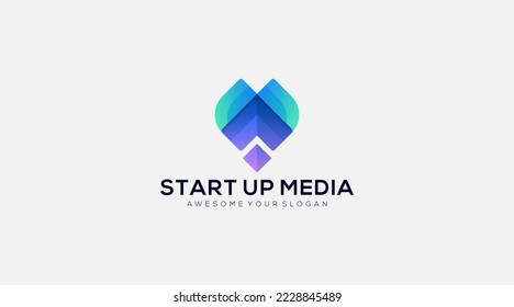 Smart Media Logo design vector icon template