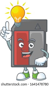 Smart memory card cartoon character has an idea