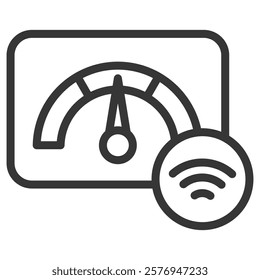 Smart Meter Icon Lineal Style Vector Illustration