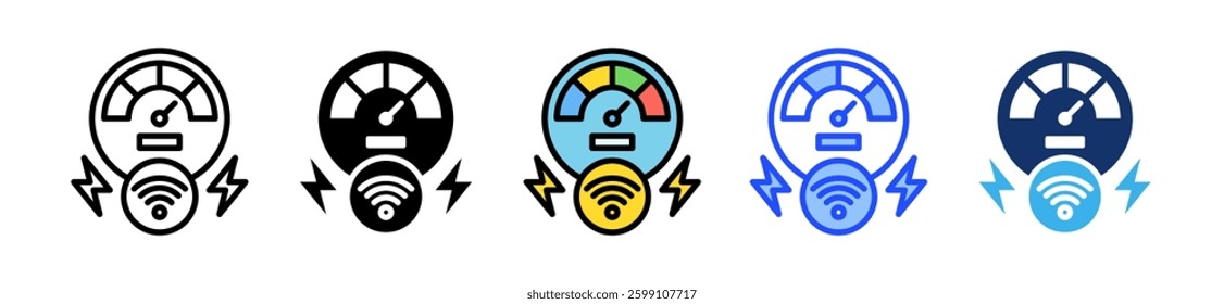 Smart Meter Icon Set With Multiple Style Collection
