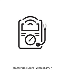 Ícone de medidor inteligente que simboliza a medição de energia digital e a coleta de dados sem fio, representando infraestruturas utilitárias modernas, leitura automatizada de medidores e sistemas de monitoramento de consumo.