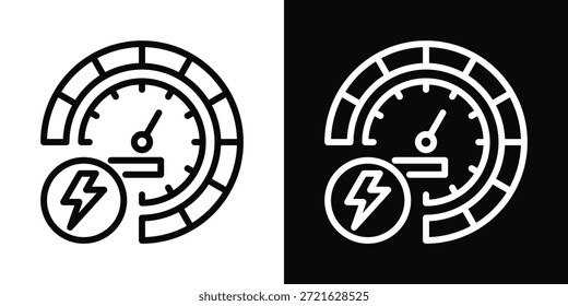 Icono de medidor inteligente estilo de fondo blanco y negro