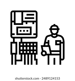smart meter installation line icon vector. smart meter installation sign. isolated contour symbol black illustration