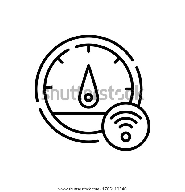 Smart Meter vector illustration. Technology
& Smart Working symbol line icon.
