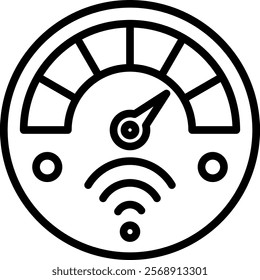 Smart Meter Vector Lineal Icon On White Background.