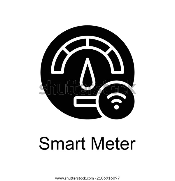 Smart Meter vector Solid icon for web isolated on\
white background EPS 10\
file