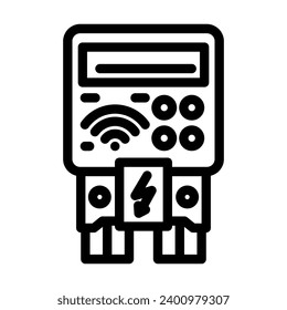 smart meters electric line icon vector. smart meters electric sign. isolated contour symbol black illustration