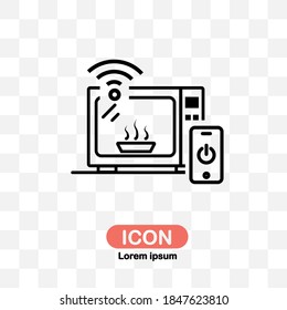 smart microwave icon isolated on transparent background.