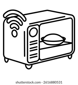 Smart Microwave icon represented by Automatic Microwave Line style.