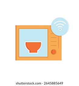 ilustração de vetor de ícone de micro-ondas inteligente