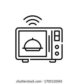 Smart Microwave vector illustration. Technology & Smart Working symbol line icon. 