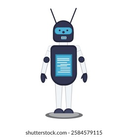 Smart military robot with a screen on its body
