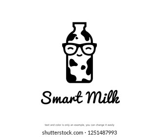 Smart Milk Logo Template Design Vector, Emblem, Concept Design, Creative Symbol, Icon