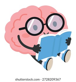 Um personagem da mente inteligente desfrutando de aprendizado foco de conhecimento estudo momento calmo educação crescimento e positivo estilo de vida intelectual conceito ilustração