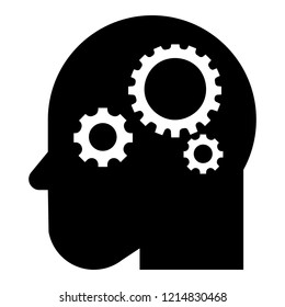 Smart mind gear icon. Simple illustration of smart mind gear vector icon for web design isolated on white background