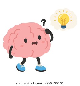 Una mascota de mente inteligente que tiene un pensamiento brillante que muestra creatividad, innovación, resolución de problemas, inspiración y pensamiento positivo para el aprendizaje de imágenes temáticas