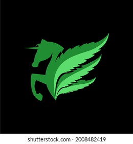 Smart, Minimalist Green Unicorn Cannabis Logo