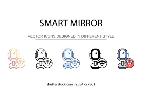 Smart Mirror icon design with white background stock illustration