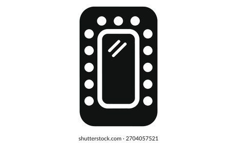 Espelho inteligente com luzes isoladas no fundo branco, reflexo inteligente iluminado para banheiro moderno e decoração de casa, design elegante