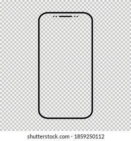 Smart Mobil Phone Mock Up, Smartphone Technology Template, Modern Blank Telephnone, Realistic Vector Illustration