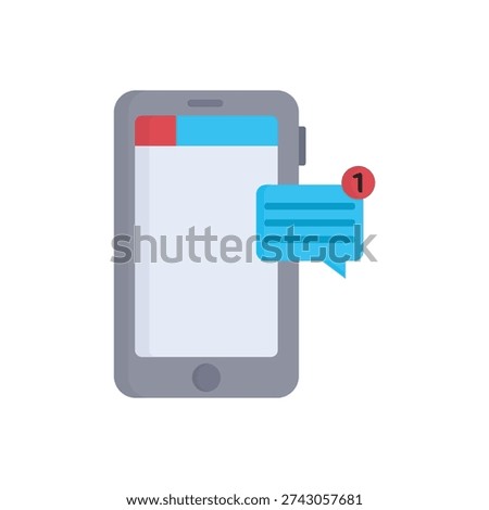 A smart mobile phone with a blank screen and a QR code display represents modern cellular communication technology through a sleek touch screen electronic device illustration