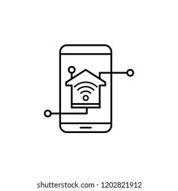 Smart mobile phone control icon. Element of smart house icon for mobile concept and web apps. Thin line Smart mobile phone control icon can be used for web and mobile