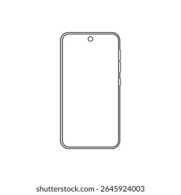Smart Mobile Phone Icon Set – Minimale Vector Smartphone Symbolen voor App, UI en Web Interface Ontwerp gedetailleerde mobiele telefoon template vooraanzicht, model mobiele telefoon.