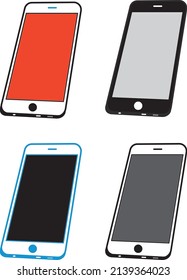 Smart Mobile phones Vector Illustration design. Mobile Icons Design.