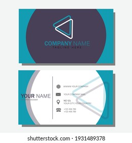 SMART MODERN Business Card, Vector Illustration, Blue Color