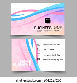 Smart modern business card, vector illustration , dark blue

