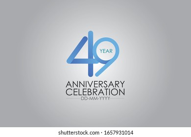Smart Modern look 49 year anniversary celebration simple and elegant clean look for greeting card, invitation, banner - vector