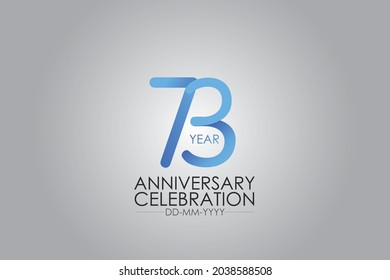 Smart Modern look 73 year anniversary celebration simple and elegant clean look for greeting card, invitation, banner - vector