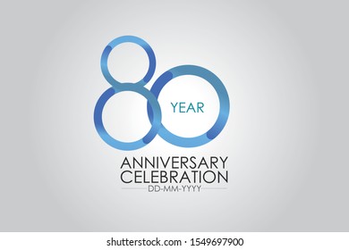 Smart Modern look 80 years anniversary simple and elegant clean look - vector