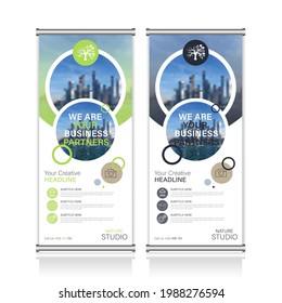 smart and modern roll up banner design, vector illustration